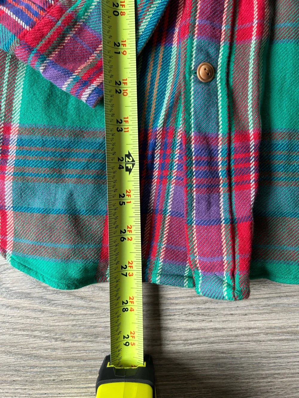 Ralph Lauren Green Plaid Flannel Button-Down Shirt Size 12